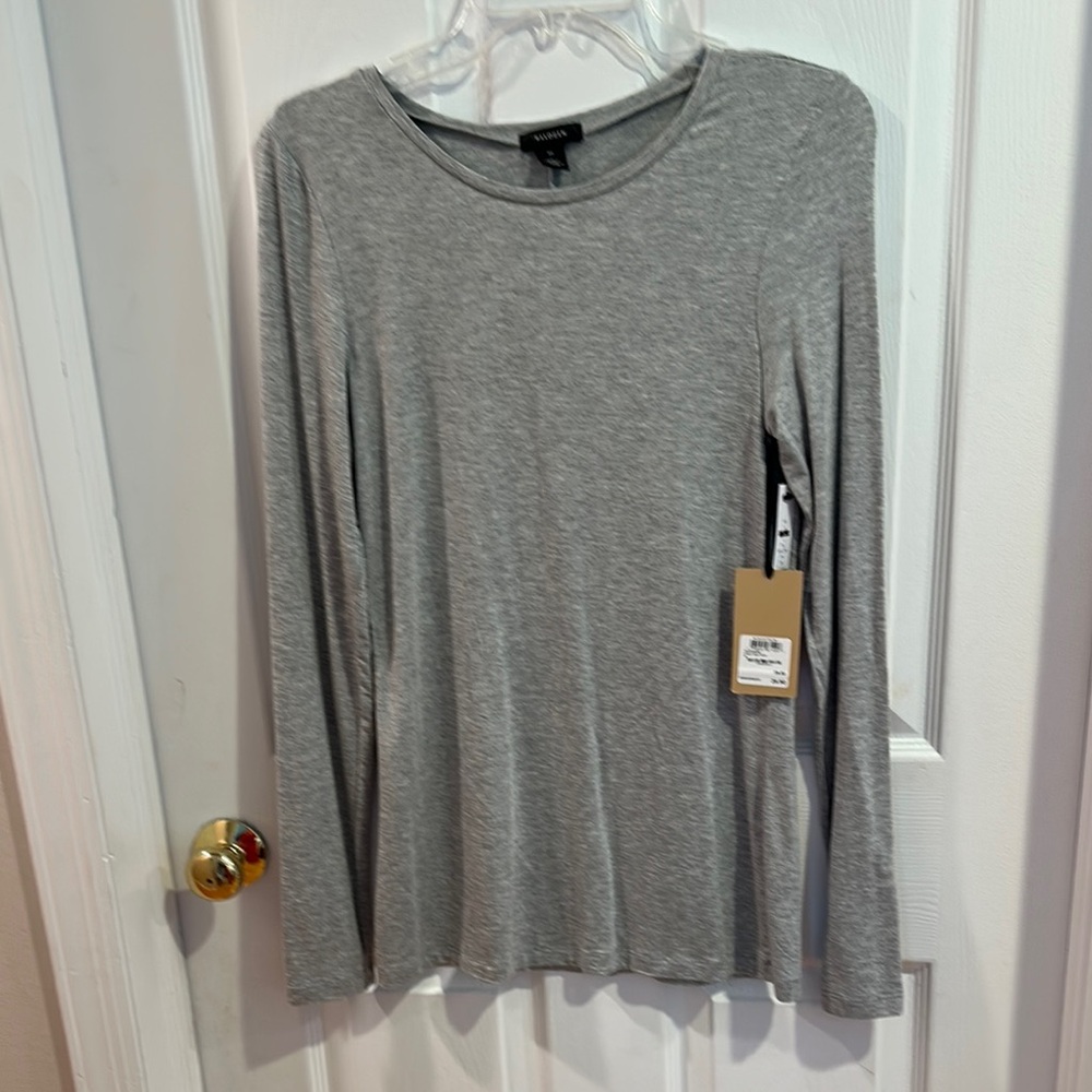 Halogen Gray Long Sleeve Women's Top